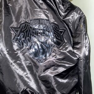 New York Knicks Black Satin Jacket